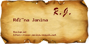 Róna Janina névjegykártya